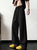 Pantalones casuales versátiles de moda para hombre, nuevo modelo 2026, diseño de cuadros patchwork, elegantes pantalones rectos holgados con cordón para hombre