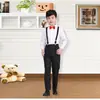 Overoles para Niños Ropa de Rendimiento Vestido para Niño Ropa de Anfitrión Pequeño Traje de Manga Corta Ropa para Actuación de Jardín de Infancia