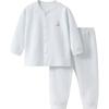 Conjunto de Ropa Interior para Bebé Primavera y Otoño Ropa para Recién Nacidos Unisex Delgado Algodón Puro Dividido Abertura en la Entrepierna Capa Base Ropa y Pantalones de Otoño para Bebé