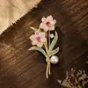 Nuevo Broche de Rosa Incrustado con Diamantes Estilo Chino para Mujer, Broche de Moda, Exquisito y Elegante, Accesorios Mayoristas para Traje Anti-Exposición