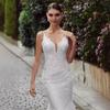 Aliexpress Export Nuevo Vestido de Novia Blanco de Alta Gama Sexy Espalda Descubierta de Tirantes Cola Pequeña Vestido de Boda