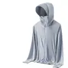 Nueva Ropa de Protección Solar de Verano para Hombre de Comercio Exterior, Chaqueta para Hombre de Seda Helada con Protección UV, Ropa de Protección Solar Delgada y Transpirable para Pesca