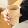 Vasos de papel de fibra de bambú, desechables, engrosados, para uso doméstico, aptos para leche de soja y café, tazas de té para oficina comercial, 100 piezas
