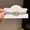 Pulsera de Flor Corazón de Circonita Super Flash Dulce Francesa, Pulsera Exquisita y Delicada de Lujo Ligero de Gama Alta Versátil para Mujeres