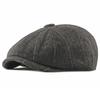 Boina para hombre de mediana edad y anciano, gorra de lana vintage británica, otoño e invierno, nueva gorra octogonal casual de pintor