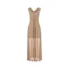 Vestido sexy sem alças para mulheres, estilo resort de verão, malha elegante, vestido longo justo