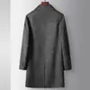 Abrigo para Hombre Otoño e Invierno de Longitud Media Lujo Negocios Lana de Alpaca Casual Cálido Gabardina de Lana Doble Cara Moderna