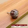 Puxador de Gaveta de Armário Estilo Americano Estampa de Leopardo Puxador de Cerâmica Abóbora Puxador de Furo Único para Armário Sapateira Guarda-Roupa Jade Sintético