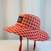 Sombrero de Pescador a Cuadros con Cordones para Mujer, Estilo Retro Japonés de Verano, Sombrero de Sol de Ala Ancha, Adecuado para Circunferencia de Cabeza Grande, Hace que la Cara Parezca Más Pequeña