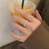 Paquete de 4 Anillos de Cuentas Azules ~ Anillo de Dedo Apilable de Moda de Cuatro Piezas para Mujer con Diseño de Nicho
