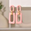 Nuevos pendientes acrílicos rectangulares con costuras huecas, pendientes de personalidad retro, pendientes de nicho europeos y americanos, joyería para las orejas para mujer