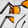 Óculos com Bloqueio de Luz Azul 99% com Lentes de PC Laranja, Revestimento Antirreflexo Ar, Hastes de Encaixe, Óculos Planos Transfronteiriços com Rebites, Armação Tr