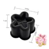 Molde de Silicona para Hornear Postre Mousse de Chocolate Francés Corazón Pétalo Ranurado Negro Frambuesa