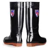Botas de lluvia de goma engrosada para hombres y mujeres, cálidas, resistentes a ácidos y álcalis, de tubo alto, forradas de felpa, antideslizantes, adecuadas para protección laboral, lavado de autos y sitios de construcción.