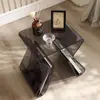 Mesa auxiliar transparente acrílica para sofá mesa de centro de lujo ligero para el hogar mesa de esquina mesa pequeña de diseñador para apartamento pequeño mesita de noche minimalista