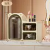 Caja de Almacenamiento Giratoria para Cosméticos de Escritorio, Caja de Almacenamiento de Alta Gama a Prueba de Polvo Montada en Pared, Cajón de Tocador de Tocador