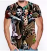 Película de Terror Asesino Jason Voorhees Deportivo Casual Gráfico Impreso en 3D Cuello Redondo Camiseta de Manga Corta para Hombre