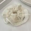 Tejido bordado de algodón y lino de alta calidad al estilo coreano, anillo para el cabello de intestino grueso, cuerda para el cabello de color crema con temperamento, exquisita y elegante cuerda para la cabeza, flor para la cabeza