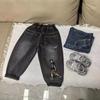 Jeans de Moda para Niños, Nuevos de Primavera y Otoño, Sueltos, Elegantes, de Gran Venta, con Cintura Elástica para Niños Mayores