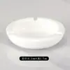 Cenicero redondo blanco simple con borde dorado, cenicero de cerámica adecuado para hoteles, casas de huéspedes, bares, restaurantes y comedores
