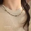 Otoño e Invierno 2025 Collar Maillard Ojo de Tigre para Mujer Estilo Hong Kong Retro Moda Temperamento Cadena para Suéter Venta al por Mayor