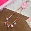 Novo Colar de Miçangas de Resina com Boneca Princesa Desenho Animado Fofo Moda Infantil Pingente Colorido de Miçangas Versátil Joia