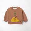 Suéter de cuello redondo con mangas de terciopelo retro para niños y niñas, otoño e invierno, cálido e informal, para bebés