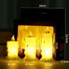 Luz LED Romántica Boda Confesión Vela Llama de Lágrimas Transparentes Núcleo Cera de Té Pequeña con Base Lámpara Decorativa Adornos