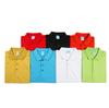 Camisa de publicidad personalizada de fábrica en grupo - lino color liso cuello azul colorido azul real solapa polo de negocios