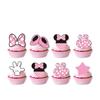 Suministros de Decoración para Fiesta de Cumpleaños con Tema de Minnie Rosa, Traje de Vajilla Desechable, Bandera para Colgar