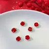 Decorações de unhas com strass vermelho para o Ano Novo, bolas grandes de strass vermelho, acessórios para unhas no atacado, strass de cristal estilo natalino.