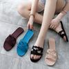 Comércio exterior verão novo três tiras corrente focinho de porco praia sandálias rasteirinhas femininas pvc plástico calçados de gelatina