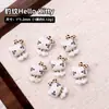 Novos Acessórios para Unhas Estilo Desenho Animado Gato Kt Estampa de Leopardo Óculos Fofos Hello Kitty Laço Acessórios Manuais para Unhas