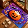 Tapete de Entrada Halloween Fantasma Fofo Abóbora Borracha Natural Antiderrapante Absorção de Água Decoração de Festival Tapete para Pés