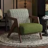 Madera Maciza Richard Sala de Estar Silla Individual Sofá Ocio Retro Balcón Cafetería Estilo Antiguo Diseñador Perezoso Alojamiento