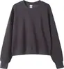 Sudadera Pulóver Corta de Cuello Redondo Estilo Europeo y Americano de 350g, Sudadera Holgada de Otoño para Mujer, Chaqueta Adelgazante con Texto Impreso