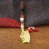 Nuevo llavero de cuchillo de cocina de acero inoxidable con cuerda trenzada a mano, colgante para llave de coche, adorno artesanal