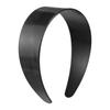 Diadema negra lisa sin dientes de 5.0 cm de largo 39 cm glabra dientes antideslizantes hebilla para el cabello de plástico ABS