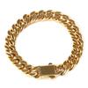 Explosivo Acero Inoxidable Encriptado Molino de Cuatro Lados Collar Cubano Hebilla Bilateral Pareja Personalizado Acero Titanio Oro Collar Joyería