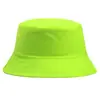 Sombrero de pescador de ala ancha de color sólido, sombrero de cubo estampado del grupo de protección solar para estudiantes, sombrero casual con logo para actividades al aire libre para padres e hijos