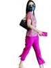 Fino Casual Plus Size Feminino Wear 2023 Novo Estilo Redutor de Idade Cor Solto Gola Redonda Manga Curta Conjunto de Duas Peças