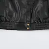 ZA AliExpress moda femenina transfronteriza más vendida: Chaqueta de cuero estilo europeo y americano, moderna, con cuello alto y hebilla metálica