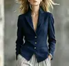 Blazer de manga larga clásico de un solo botón, versátil, ajustado, estilo francés, europeo y americano, Amazon, moda casual