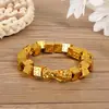 Pulsera de Oro Duro Imitación 3D 99 Conservación del Color Oro Arena Vietnamita Pulsera Valiente para Hombre Passepartout Obsidiana De Larga Data