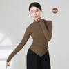 Ropa de práctica de danza moderna Otoño e Invierno top de punto de manga larga ropa de cuerpo de danza clásica para mujer