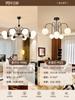 Lámpara de araña vintage estilo francés para sala de estar, nuevo modelo 2026, luz principal minimalista de mediados de siglo 'Magic Bean' negro, iluminación de alta gama para dormitorio