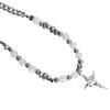 Collar de mujer de acero de titanio de alta calidad de nicho europeo y americano, cadena de clavícula cruzada con grietas de hielo y piedra de metal irregular, joyería para hombres