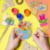 Forma de Flor de Abeja de Jardín de Madera Decoración del Hogar Colgante de Regalo Pintura Hecha a Mano para Niños Graffiti Artesanías de Madera