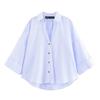 Novo Produto Transfronteiriço 2025 Estilo Europeu e Americano Roupas Femininas Exportação Atacado Zr Camisa Casual Poplin de Manga Larga