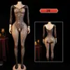 Estilo Europeo y Americano Lencería Sexy Camisola de Encaje Body Completo Atuendo de Malla Transfronterizo para Mujer Jacquard de Encaje Lencería Erótica